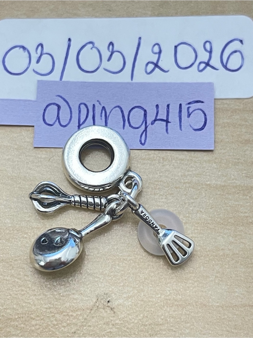 Pandora Spatula, Frying Pan & Whisk Dangle Charm - Picture 7 of 12